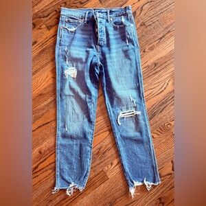 GAP Women's Ripped Skinny Jeans - Classic Blue